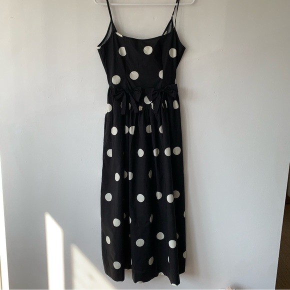 NWT Ciao Lucia Neroni Polka Dot Bow Ribbon Cotton Poplin Open Back Maxi Dress - Picture 8 of 16